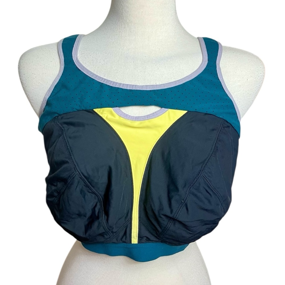 Bravissimo Colorblock Sports Bra Back Hook and Eye Closure Women's Size 38H